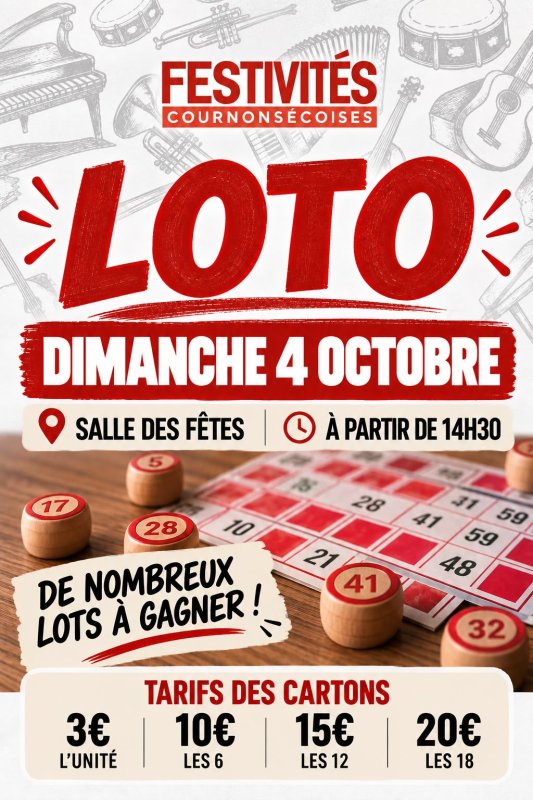 Super loto des Festivit&eacute;s Cournons&eacute;coises