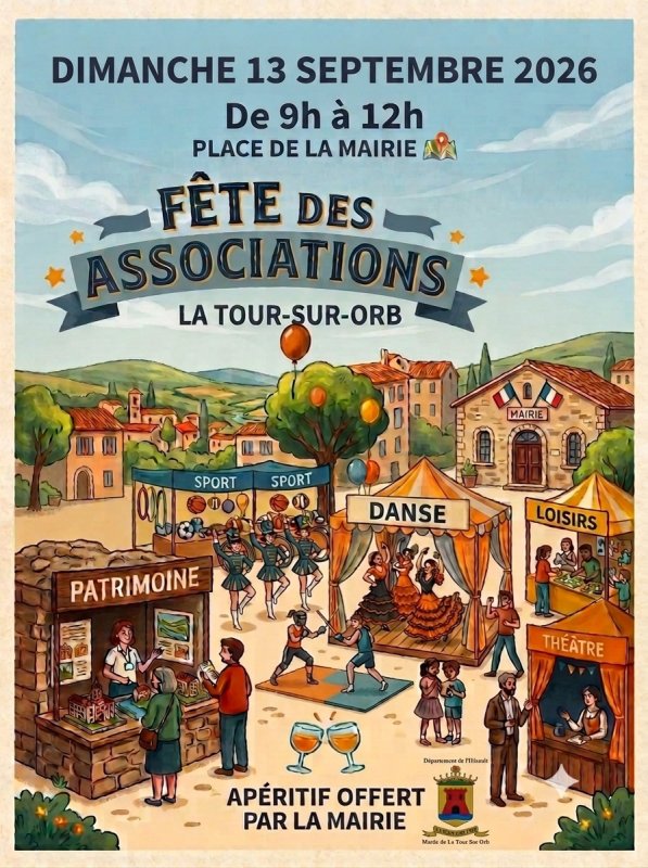 F&ecirc;te des associations - Dimanche 13 septembre - Place de la Mairie la Tour sur Orb