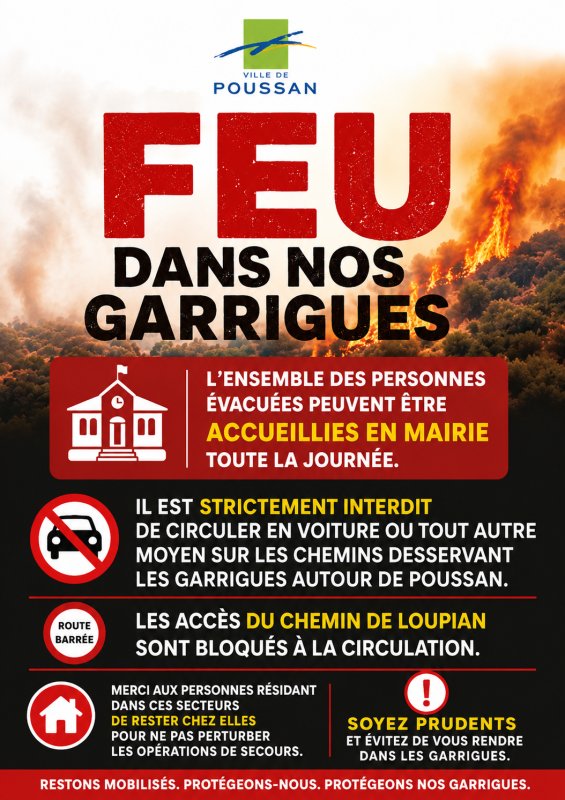 🔥Incendie en cours &agrave; l&rsquo;ouest de Poussan _ DERNIERE ACTU