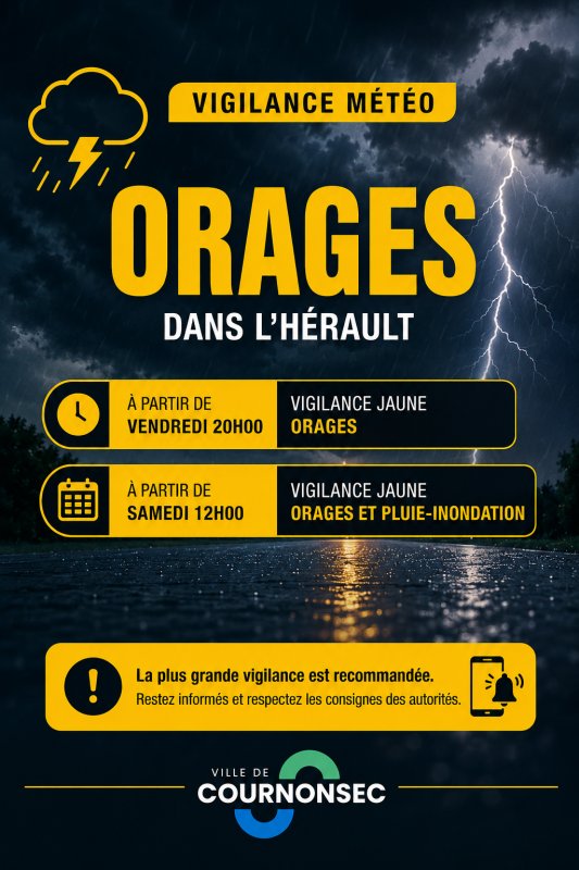 Vigilance m&eacute;t&eacute;o &ndash; Orages