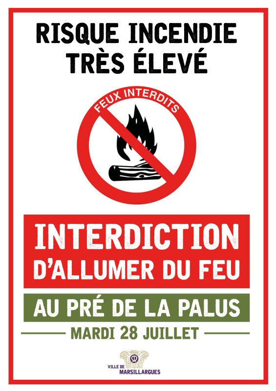 🚫🔥 INTERDICTION STRICTE D'ALLUMER DU FEU AUX PR&Eacute;S DE LA PALLUS ! 🔥🚫