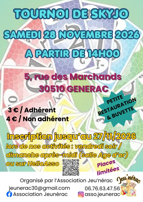 💥 TOURNOI DE SKYJO &ndash; 28 NOVEMBRE 2026 💥