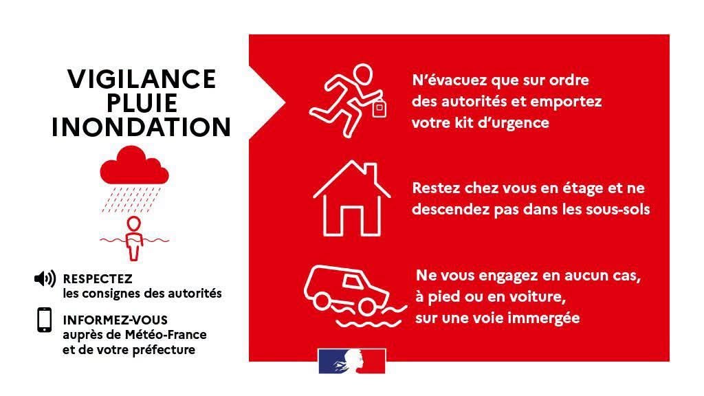 ‼️Vigilance rouge pluie inondation