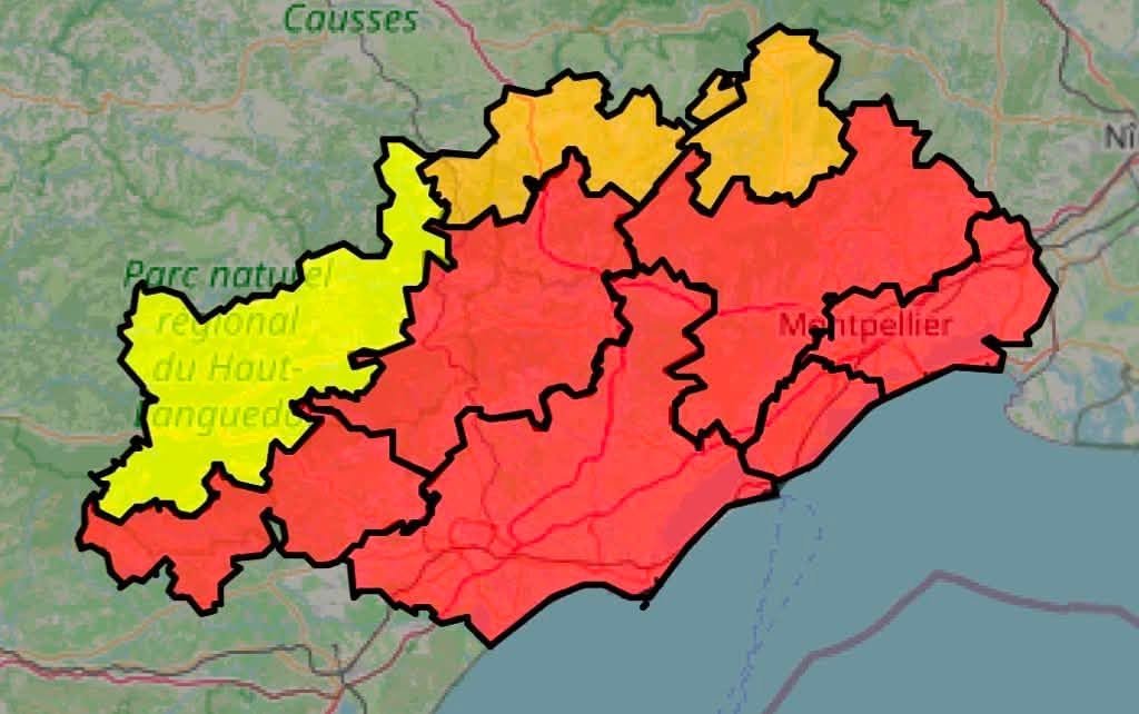 Risque incendie tr&egrave;s &eacute;lev&eacute; dans l&rsquo;H&eacute;rault pour ce mercredi 16 septembre