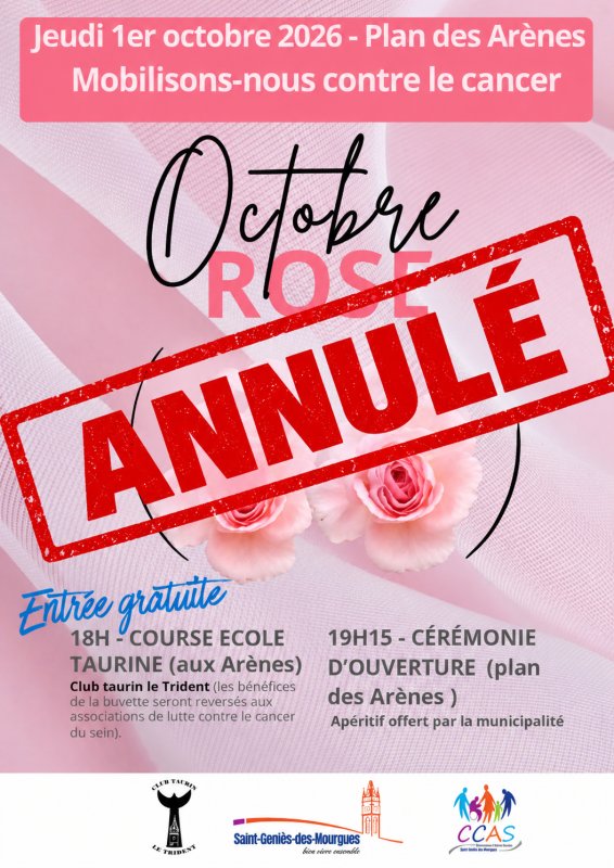 LANCEMENT OCTOBRE ROSE - ANNULATION