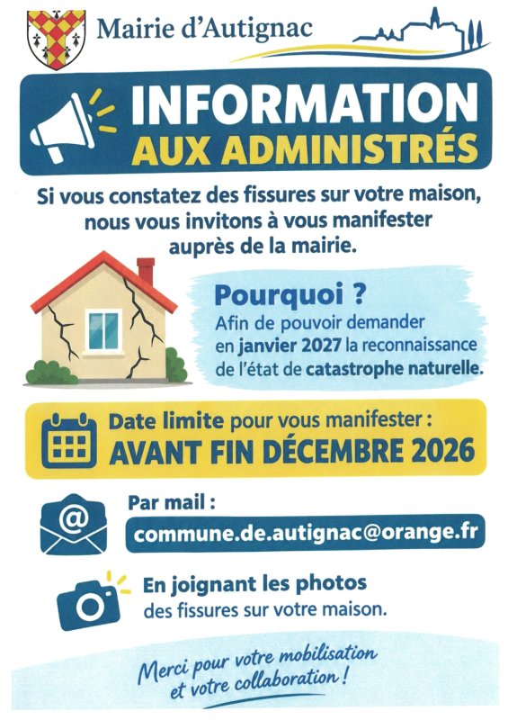 INFORMATION  AUX ADMINISTR&Eacute;S