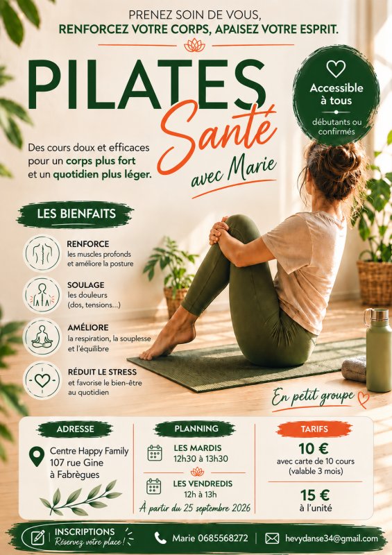 Cours de Pil&acirc;tes Sant&eacute;