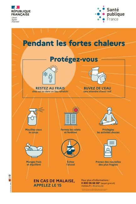 🥵🌡️ Vigilance orange canicule &agrave; partir du samedi 4 juillet &agrave; 12h