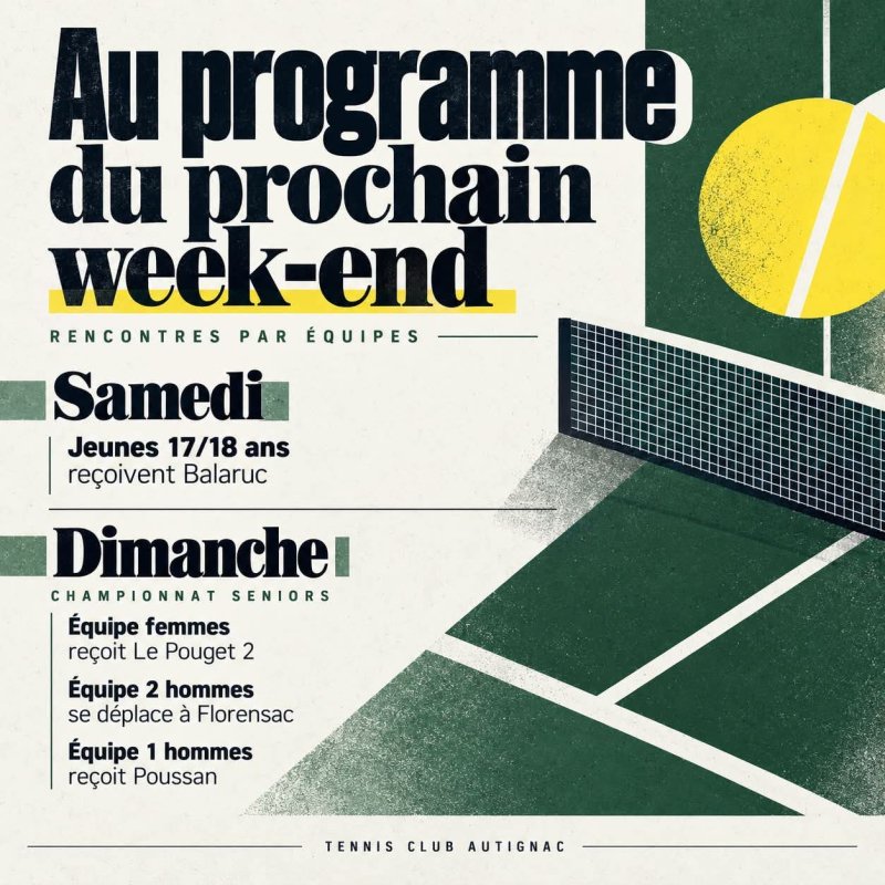 🎾🔥 Week-end de tennis &agrave; Autignac 🔥🎾