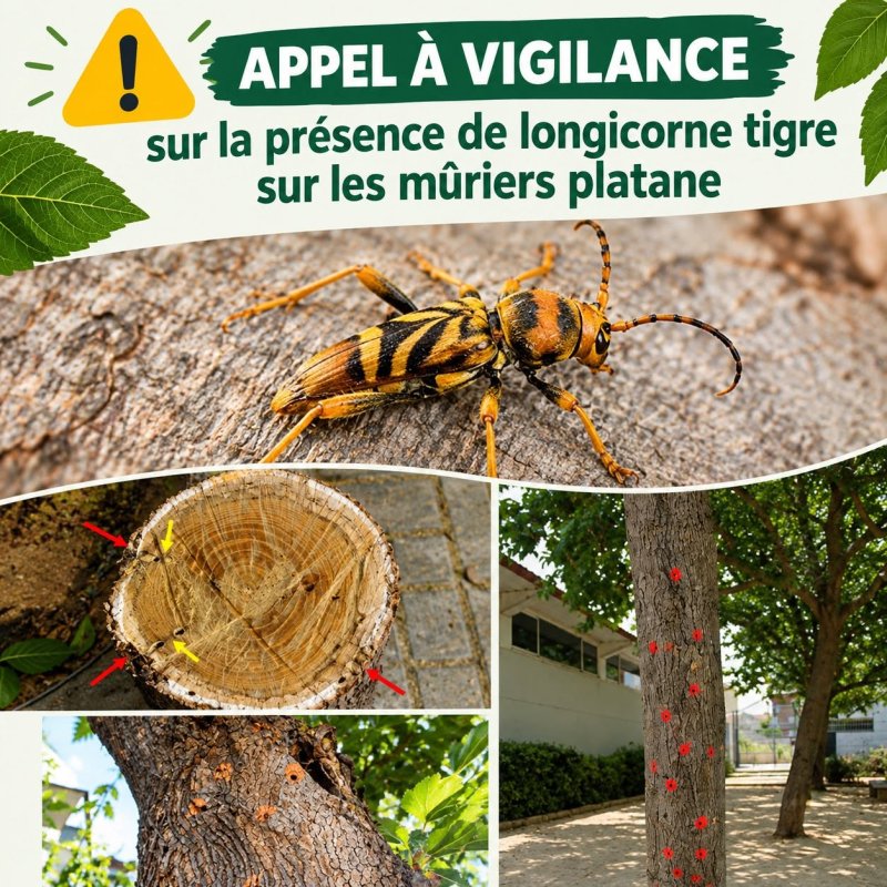 🌳 M&Ucirc;RIERS-PLATANES : ATTENTION AU LONGICORNE TIGRE