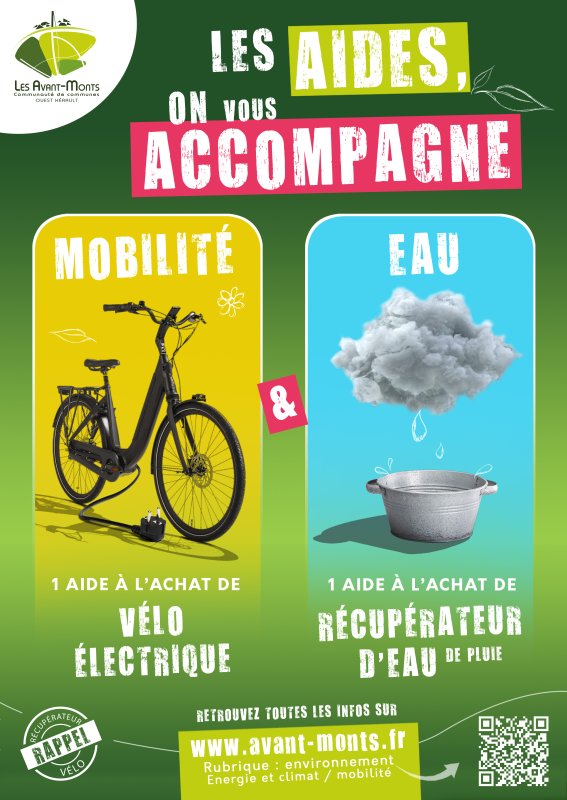 Aides de la communaut&eacute; de communes pour la mobilit&eacute; & l'achat de r&eacute;cup&eacute;rateur d'eau de pluie