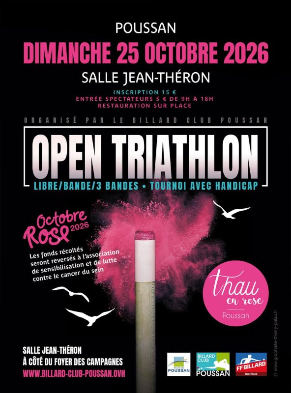 🎀 Le Billard Club Poussan s&rsquo;engage 🎀