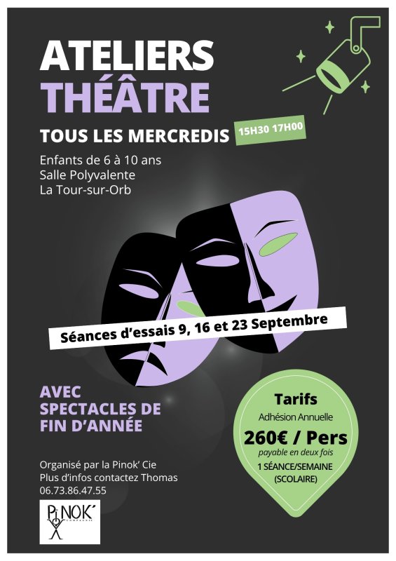 Atelier de Th&eacute;&acirc;tre pour enfants de 6 &agrave; 10 ans