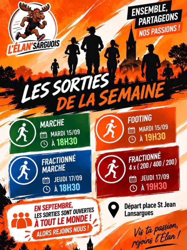 🚶🏃 Nouvelle semaine, nouvelles s&eacute;ances d&eacute;couverte !