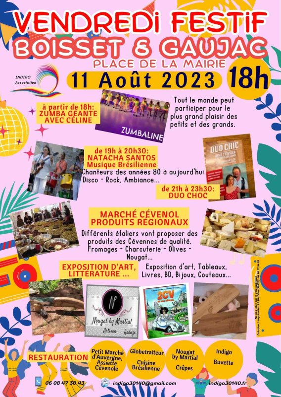 Vendredi 11 Août : Premier VENDREDI FESTIF organisé par INDIGO