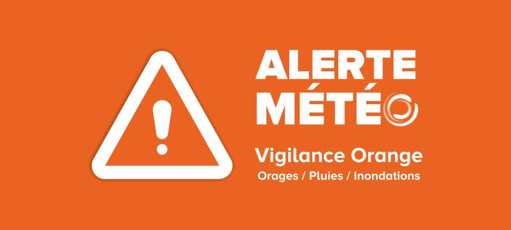 ⚠ Vigilance Orange Orages, Pluie, inondation en cours jusqu'à ce soir minuit ⚠
