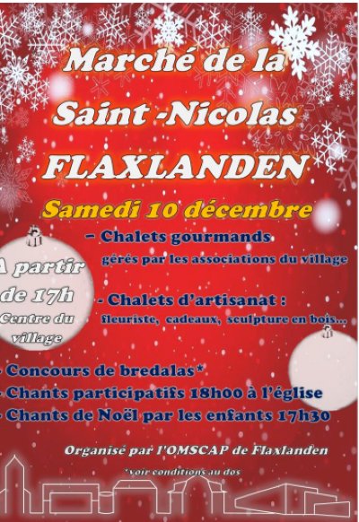Marché de la Saint Nicolas Samedi 10 décembre