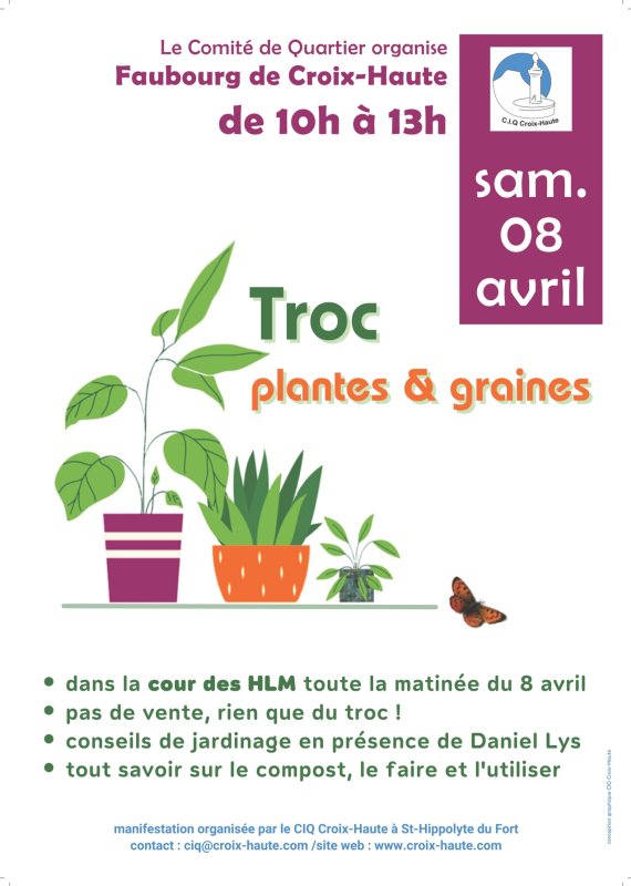 Troc Plantes à Croix-Haute le samedi 8 avril