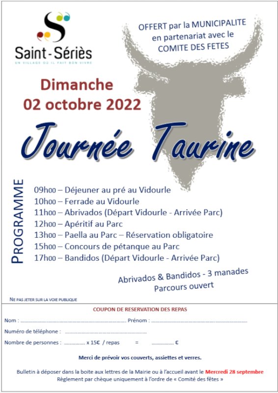 Journée Taurine le 02 octobre 2022