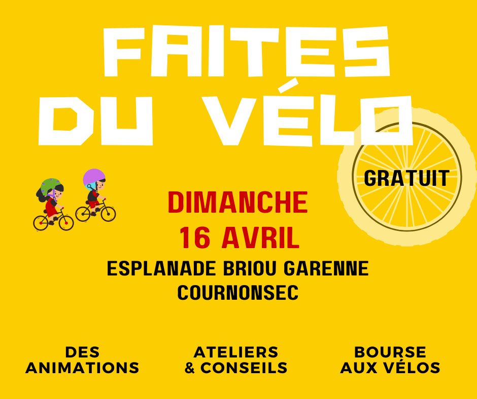 "FAITES DU VELO"  - Dimanche 16 Avril 2023 - Esplanade Briou Garenne