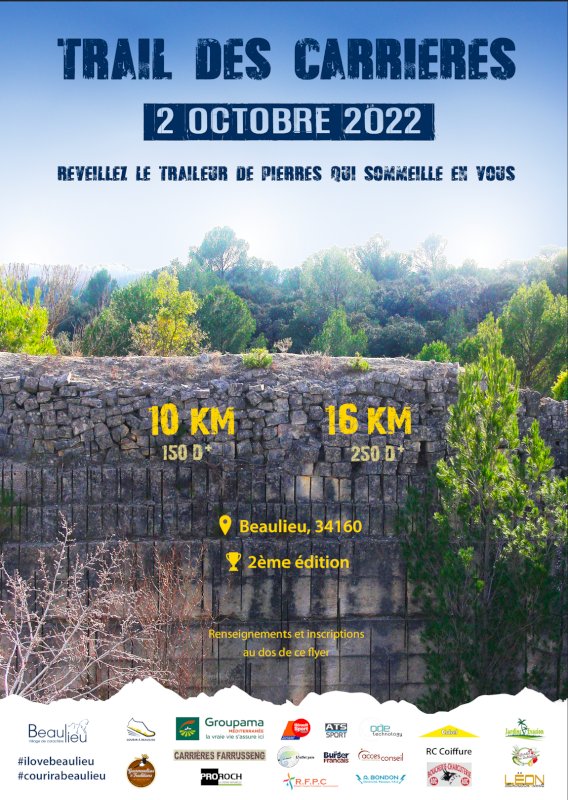 Courir à Beaulieu organise le 2 octobre prochain la 2ème édition du trail des carrières