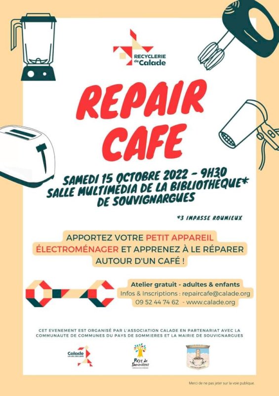 Repair Café,  samedi 15 octovre