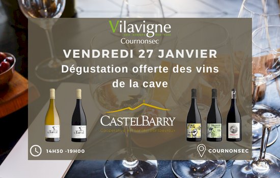 Vendredi 27/01 dégustation cave Castelbarry chez Vilavigne Cournonsec !