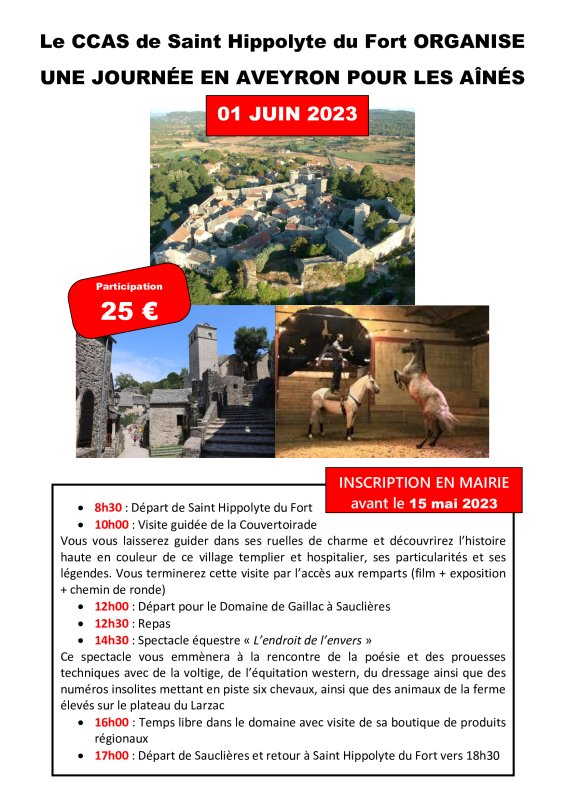 Une Journée en Aveyron pour les Aînés le 01 Juin 2023
