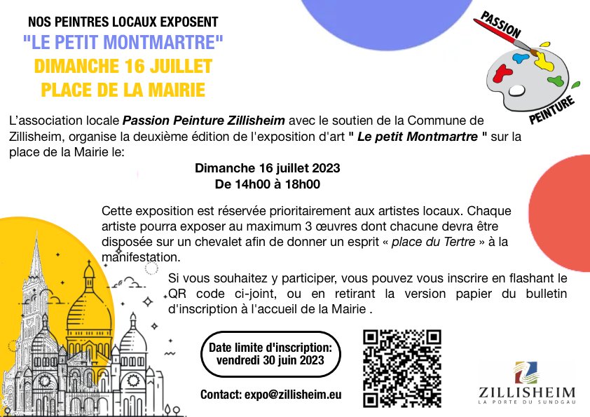 Inscription exposition Le Petit Montmartre