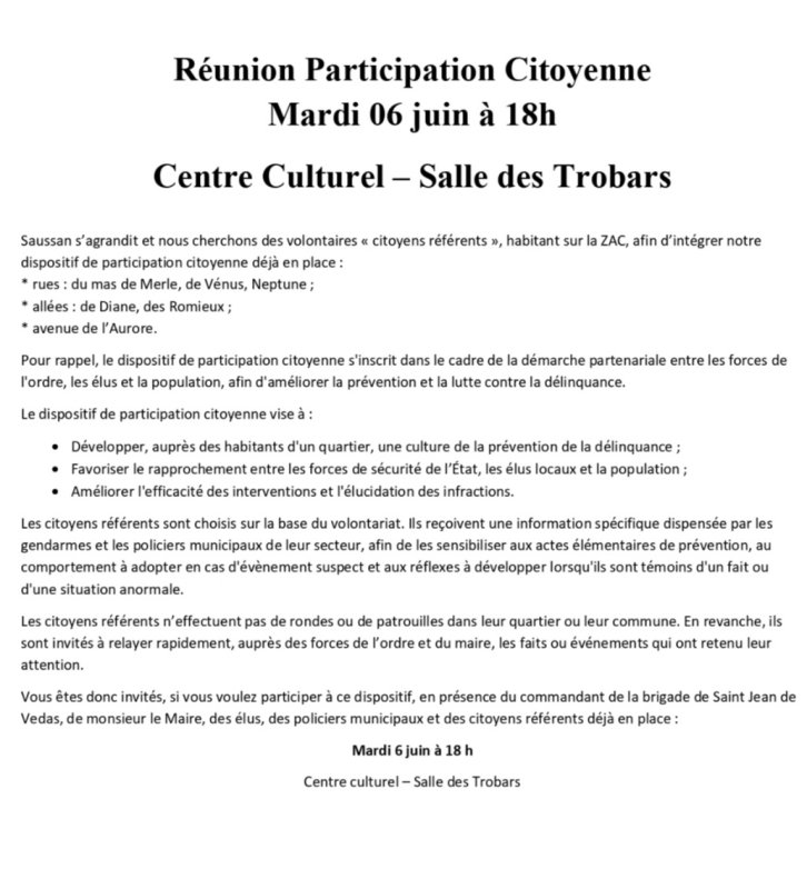 Réunion Participation Citoyenne