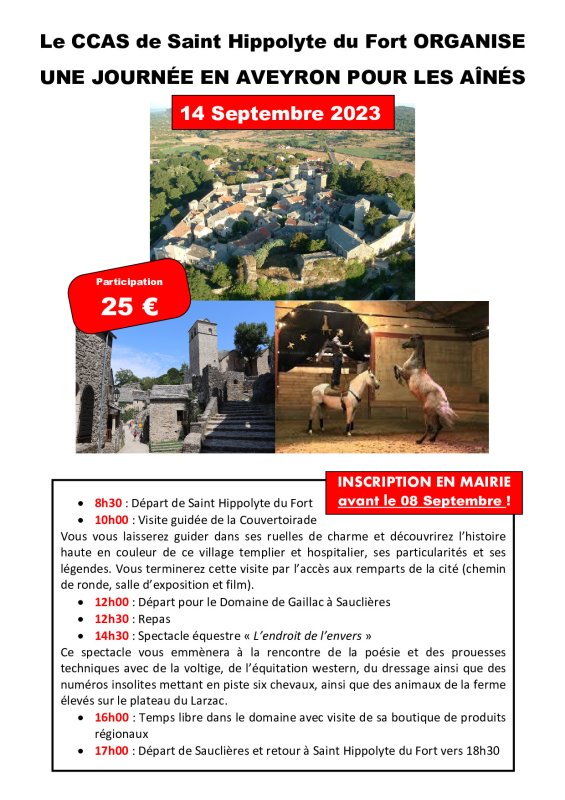 saint-hippolyte-du-fort  CCAS > Journée des Aînés en Aveyron reportée au  Jeudi 14 septembre 2023 !