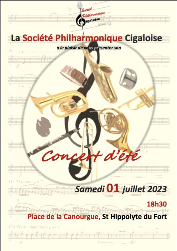 Concert d'été le 1er juillet à 18h30 place de la Canourgue à St Hippolyte du Fort