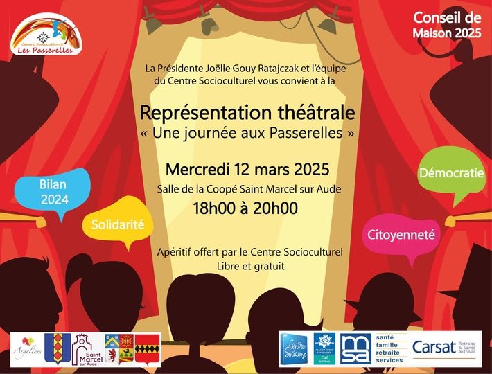 Évènement : Centre Socioculturel et familial REPRÉSENTATION Théâtrale. COOPÉ MERCREDI 12 MARS.