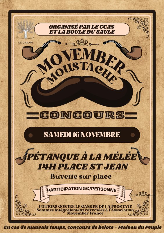 Évènement : MOVEMBER - CONCOURS DE PETANQUE