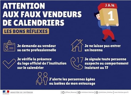 ATTENTION ! Faux vendeurs de calendriers !