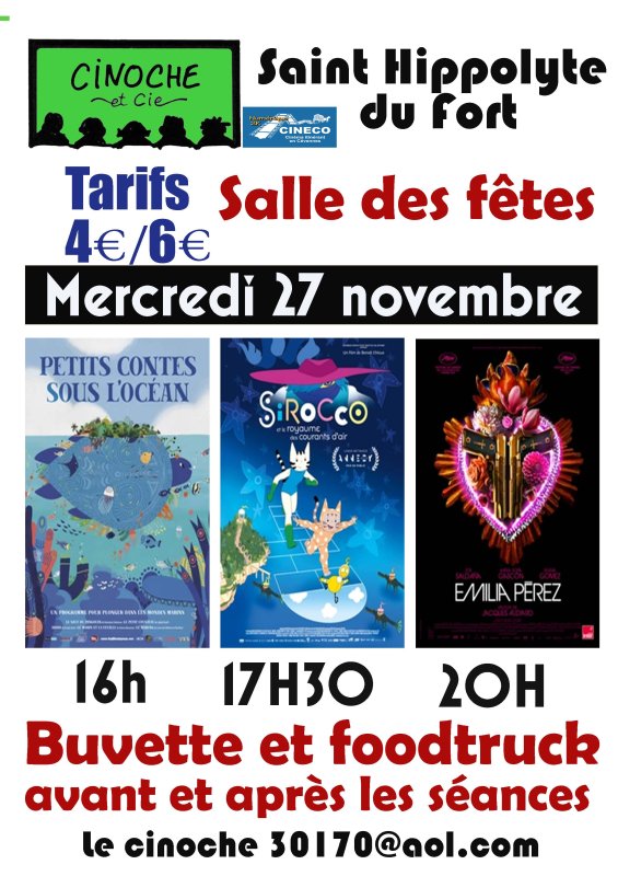 Séances cinéma - Mercredi 27 novembre