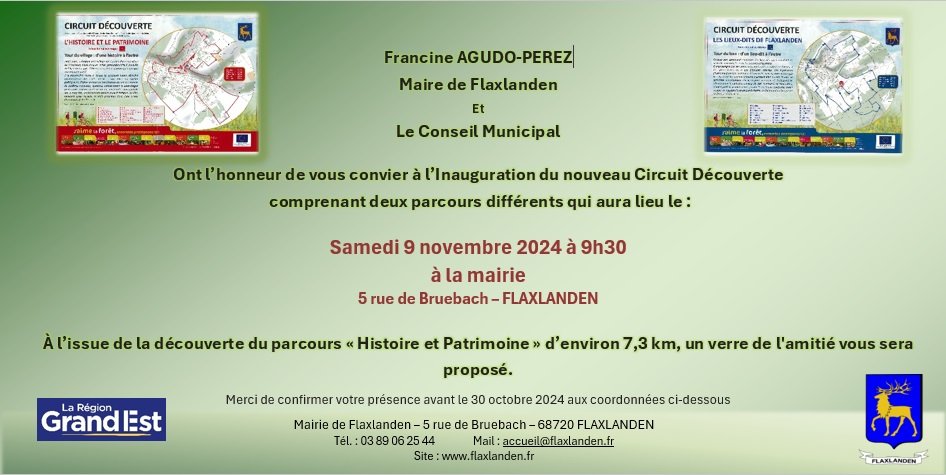 Invitation Inauguration Circuit Découverte de Flaxlanden