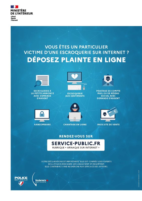 Le saviez-vous ? Dépot de plainte en ligne pour les arnaques sur internet
