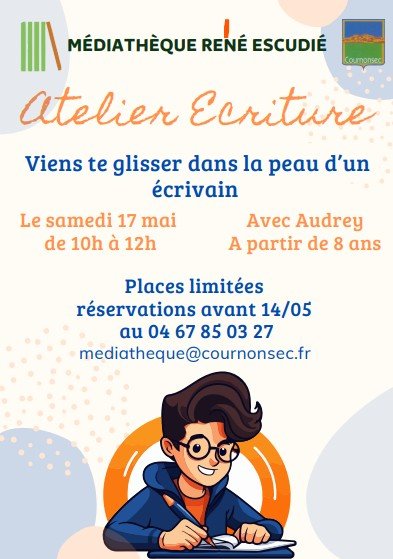 Atelier écriture samedi 17 mai