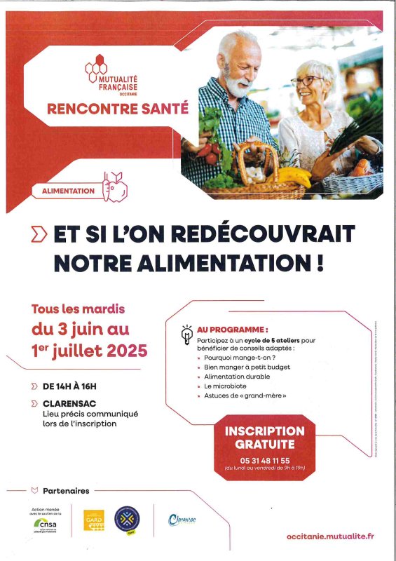 Nouveaux ateliers "Rencontre Santé" au CCAS : Et si l’on redécouvrait notre alimentation ? 🍽️