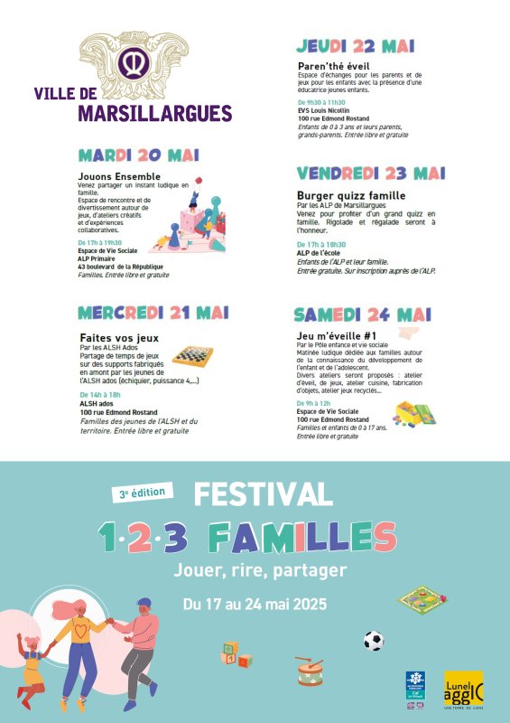 🎉 FESTIVAL 1·2·3 FAMILLES — 3ᵉ édition à Marsillargues ! 🎉
