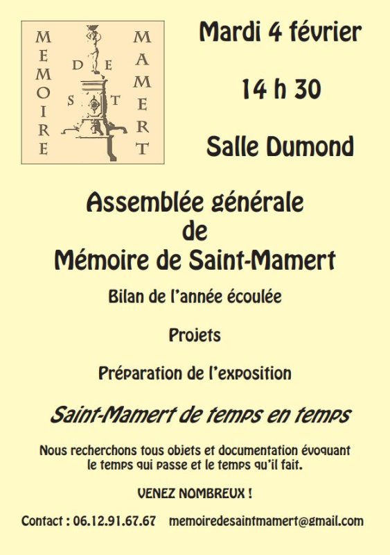 Assemblée générale Mémoire de Saint Mamert