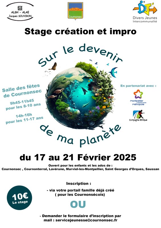 Stage d'impro pour les 8-17 ans - du 17 au 21 février à Cournonsec