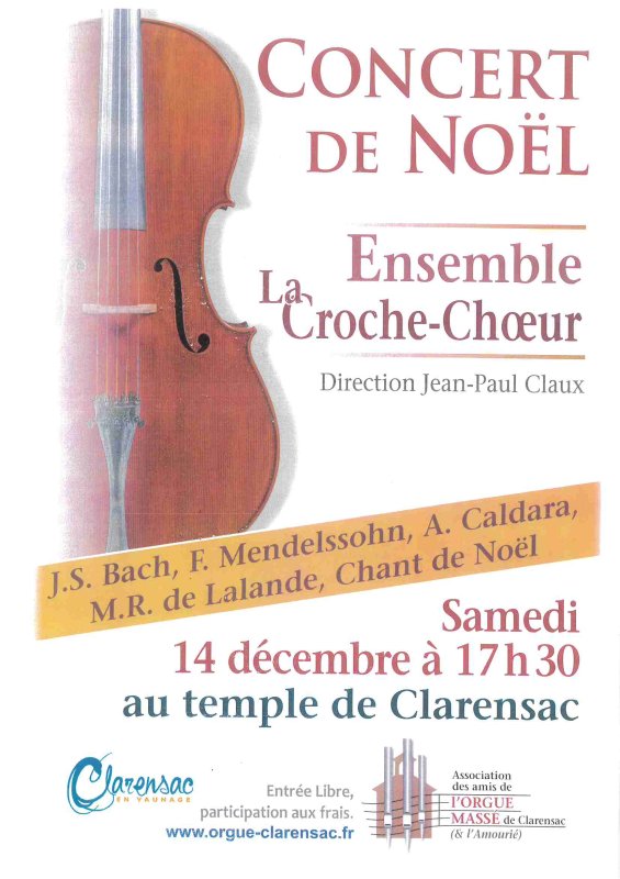 🎶 Concert de Noël 🎄, le 14 décembre à 17h30 au Temple