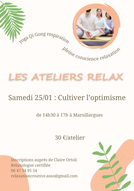 Cultivez l'optimisme samedi 25/01