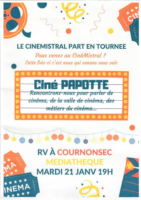 Ciné Papotte avec le Ciné Mistral de Frontigan mardi 21 janvier 19h entrée libre