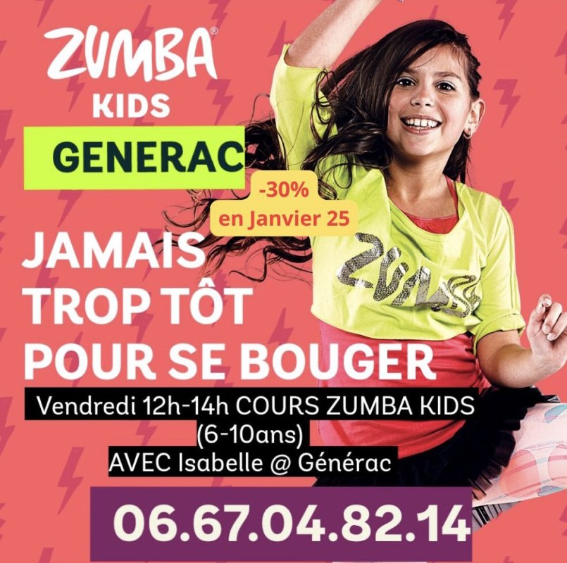 -30% dès Janvier 25 pour pratiquer la ZUMBA Enfant & Adulte avec  A Chacun Son IsaGym