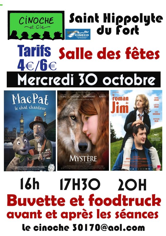 Séances cinéma - Mercredi 30 octobre