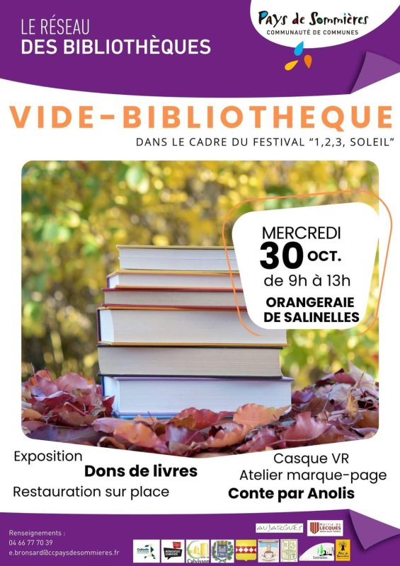 Vide bibliothèque et animations à Salinelles