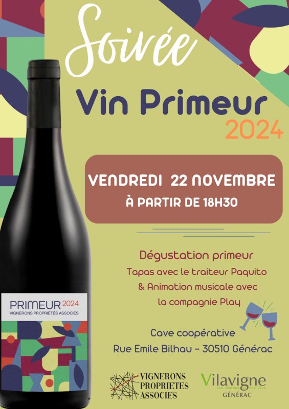 SOIRÉE PRIMEUR CHEZ VILAVIGNE GÉNÉRAC LE 22 NOVEMBRE!